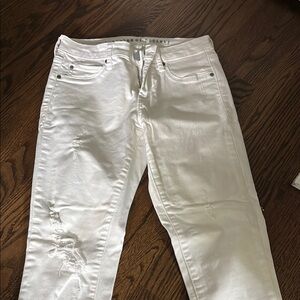 Articles Of Society White Straight Leg Distressed Jeans